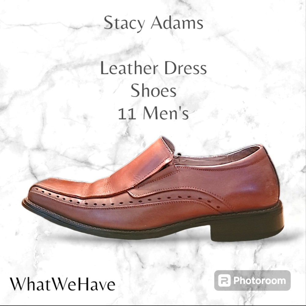 Stacy Adams slip on dress shoes, 11 Men's, Light Brown Leather